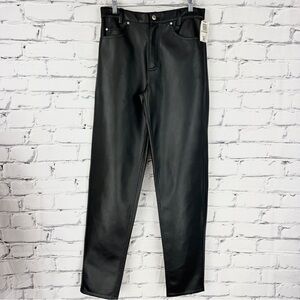 Vtg NWT Morbid Threads Vegan Leather Pants Mens 30x33 Black Goth Y2k Punk Emo